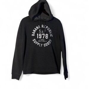 Banana Republic Men's Charcoal Hoodie Sweater